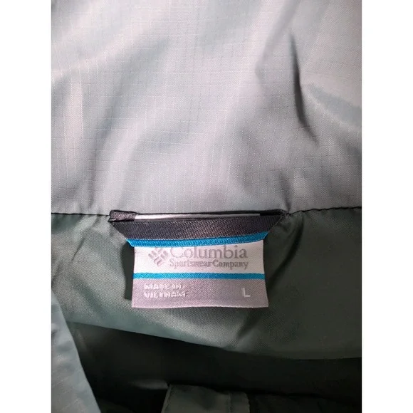Columbia Arcadia II Rain Jacket Womens Large Green Two Tone Waterproof Packable - Picture 5 of 8